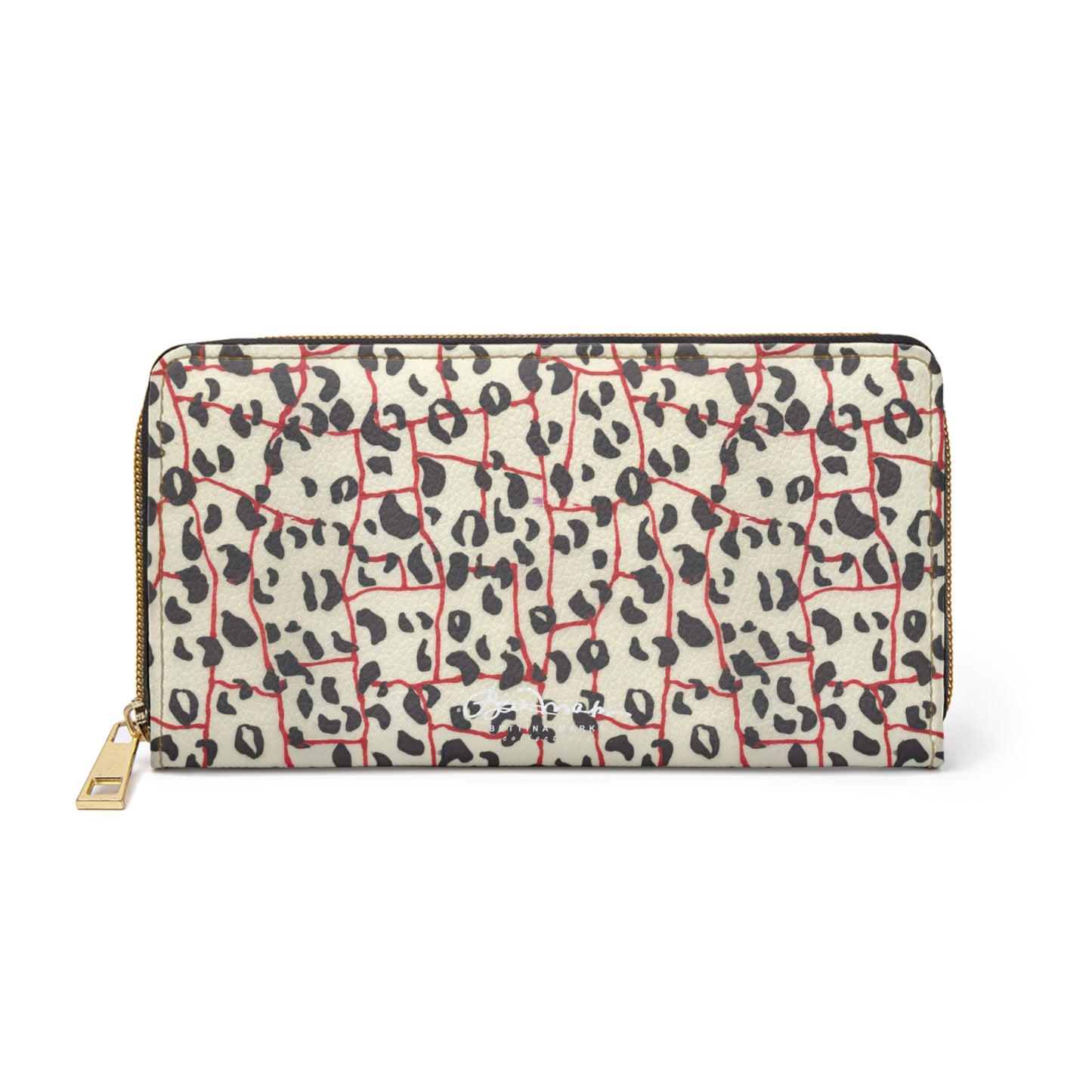 Red Line Leopard Zipper Wallet