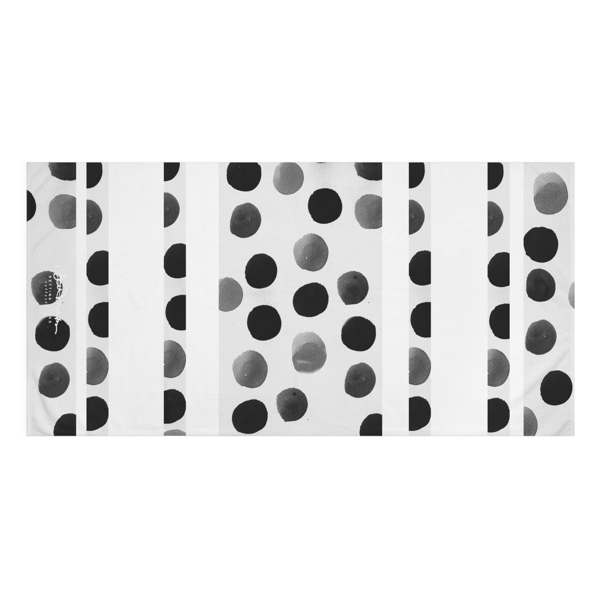Charcoal Polka Dots Bath Towel