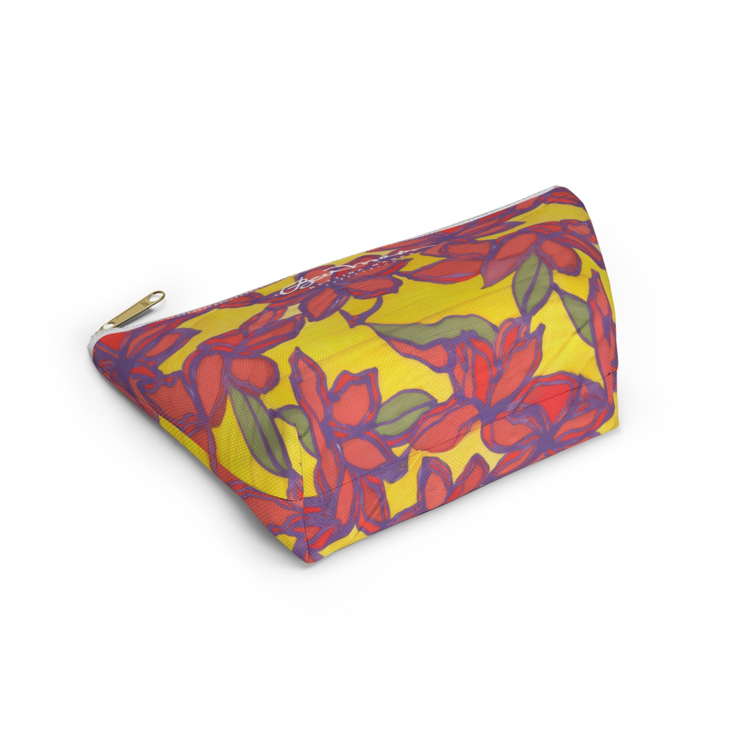 Blue & Orange Floral Accessory Pouch