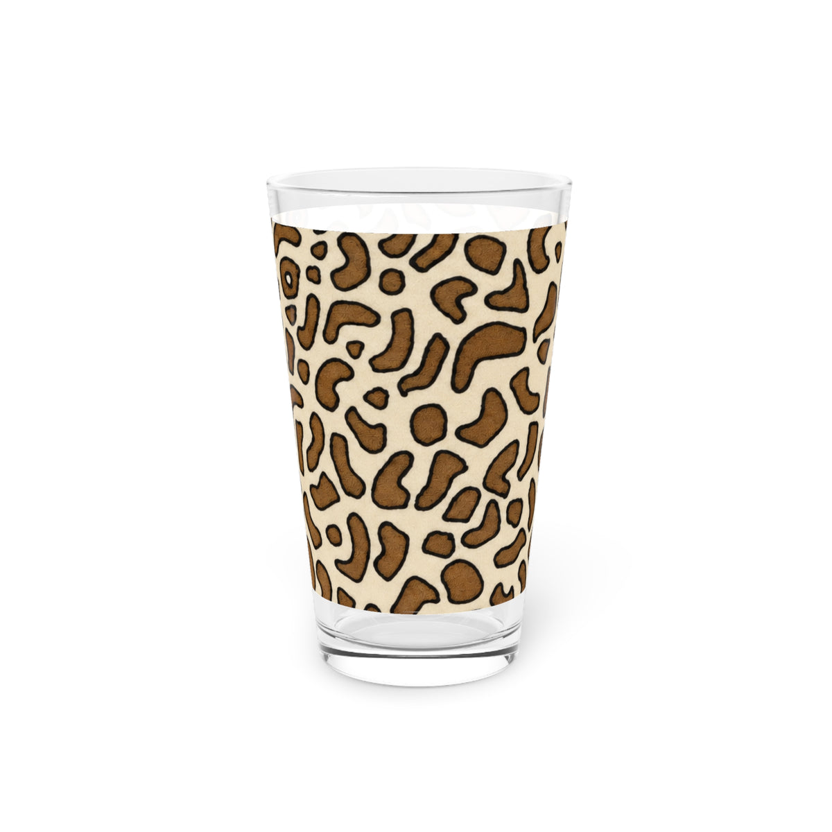 Brown Animal Skin On White Pint Glass
