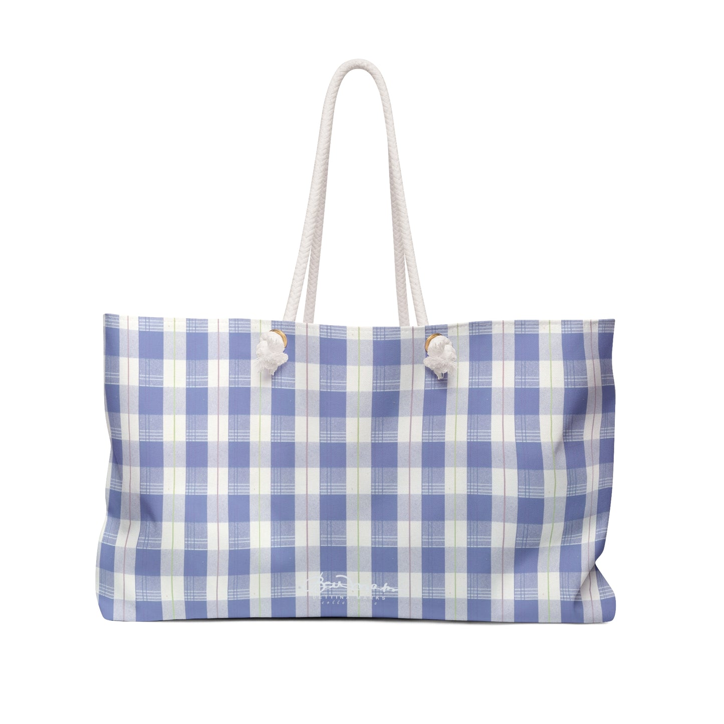 Navy Plaid Weekender Bag