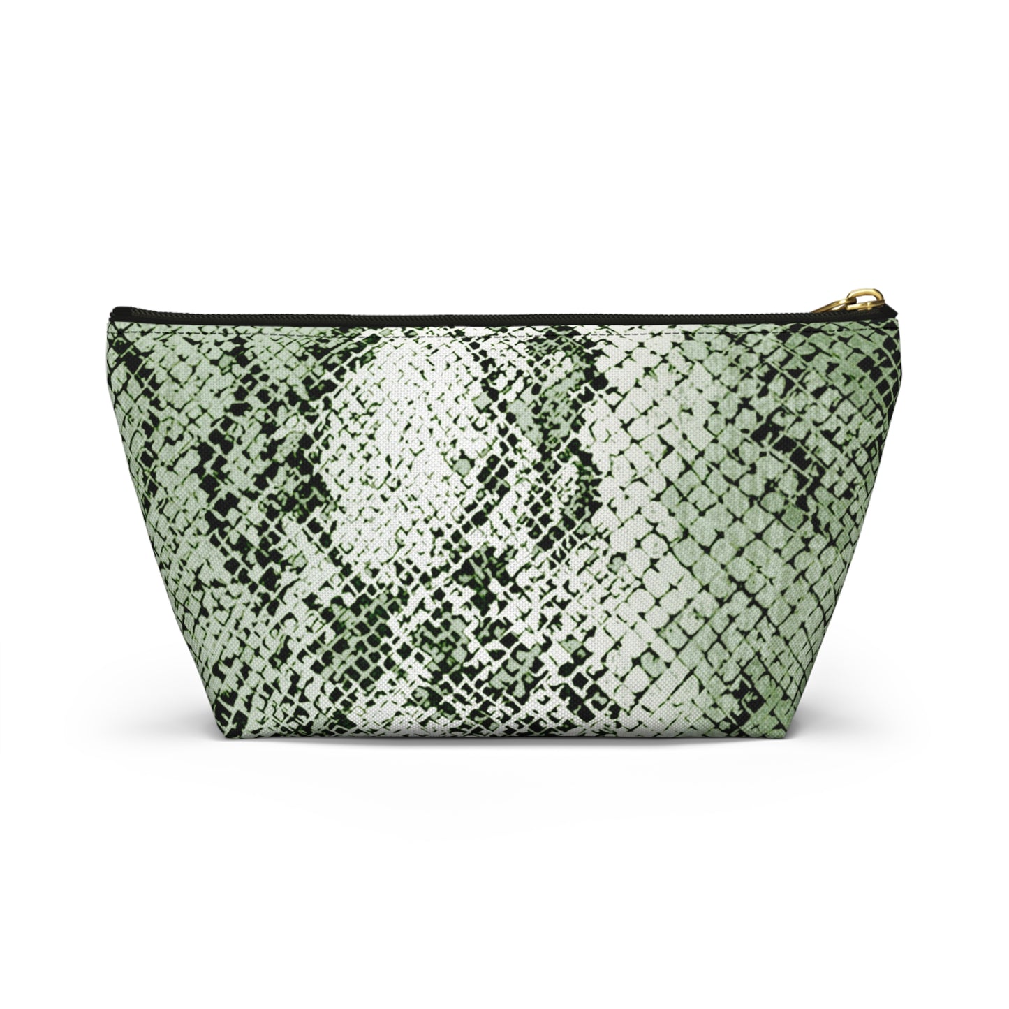 Sage Snake Skin Accessory Pouch w T-bottom