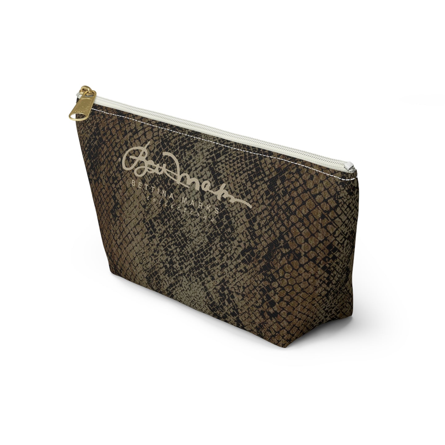 Deep Snake Skin Accessory Pouch w T-bottom