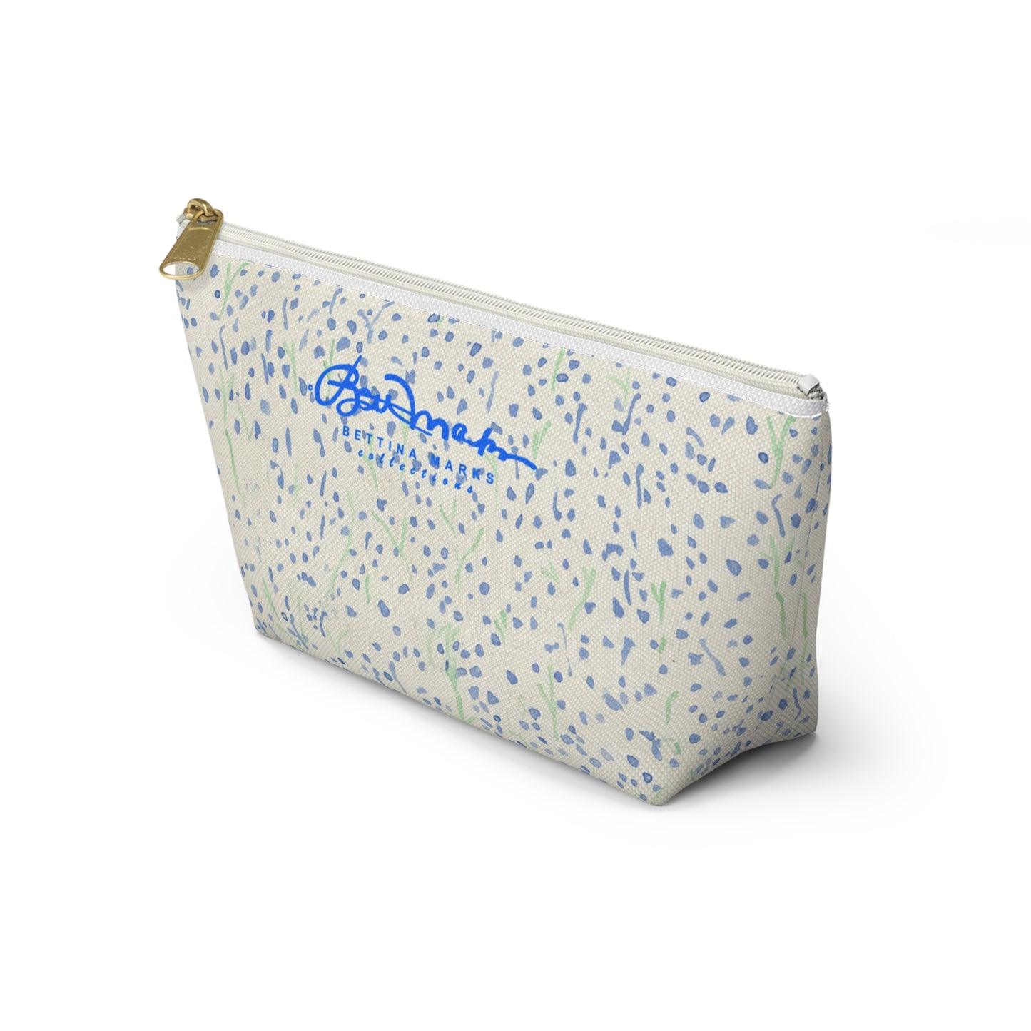 Watercolor Blue Floral Accessory Pouch