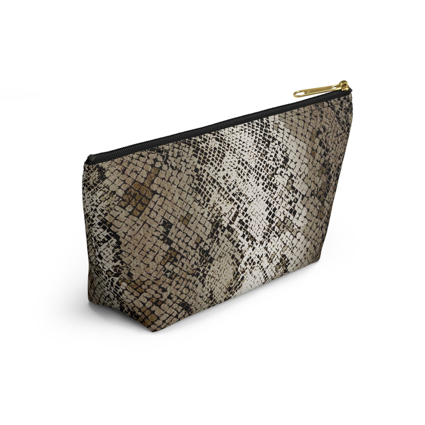Deep Snake Skin Accessory Pouch w T-bottom