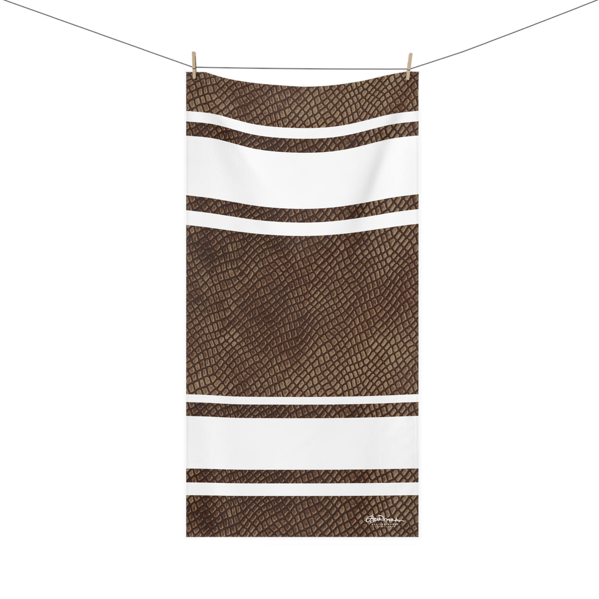 Mocha Crocodile Bath Towel