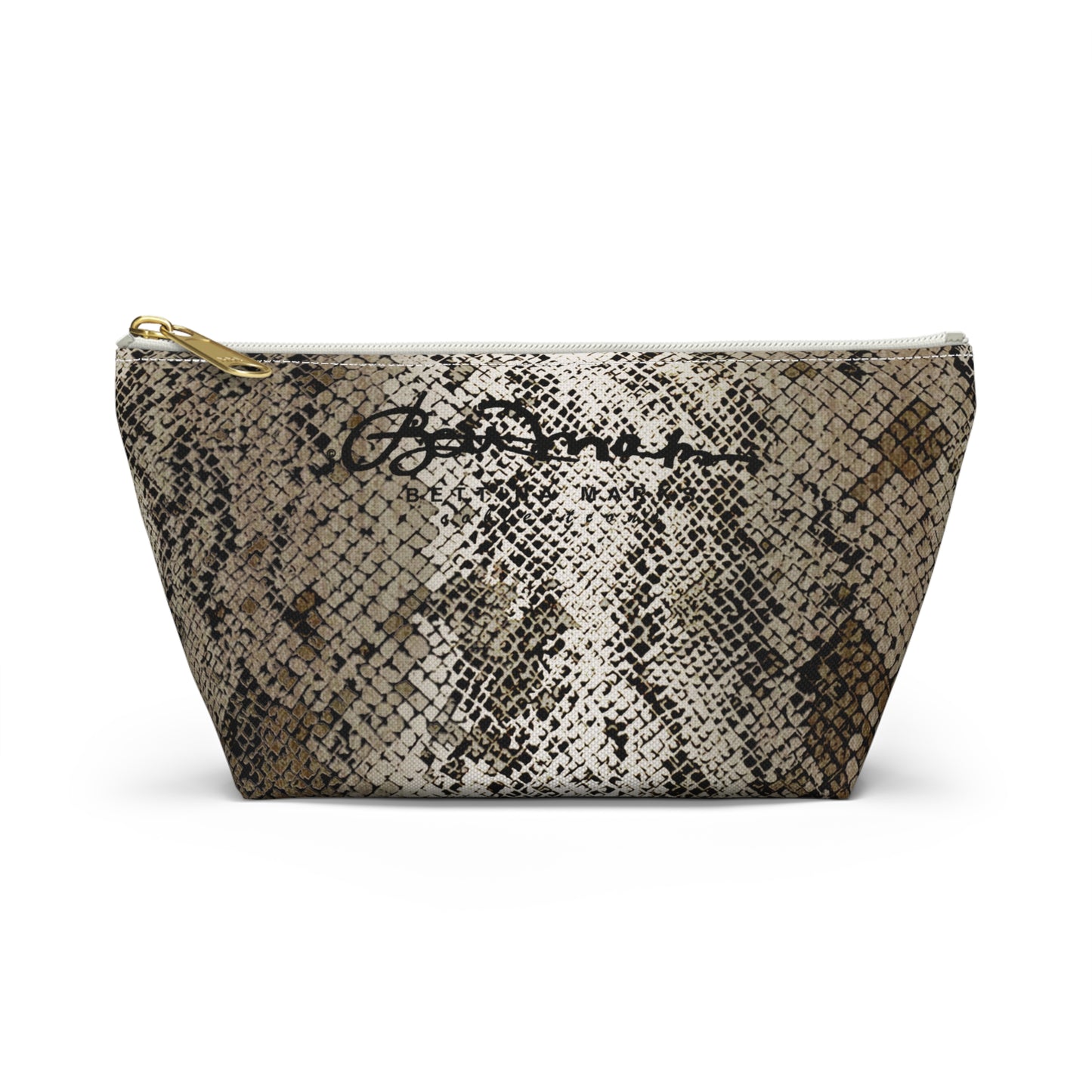 Deep Snake Skin Accessory Pouch w T-bottom