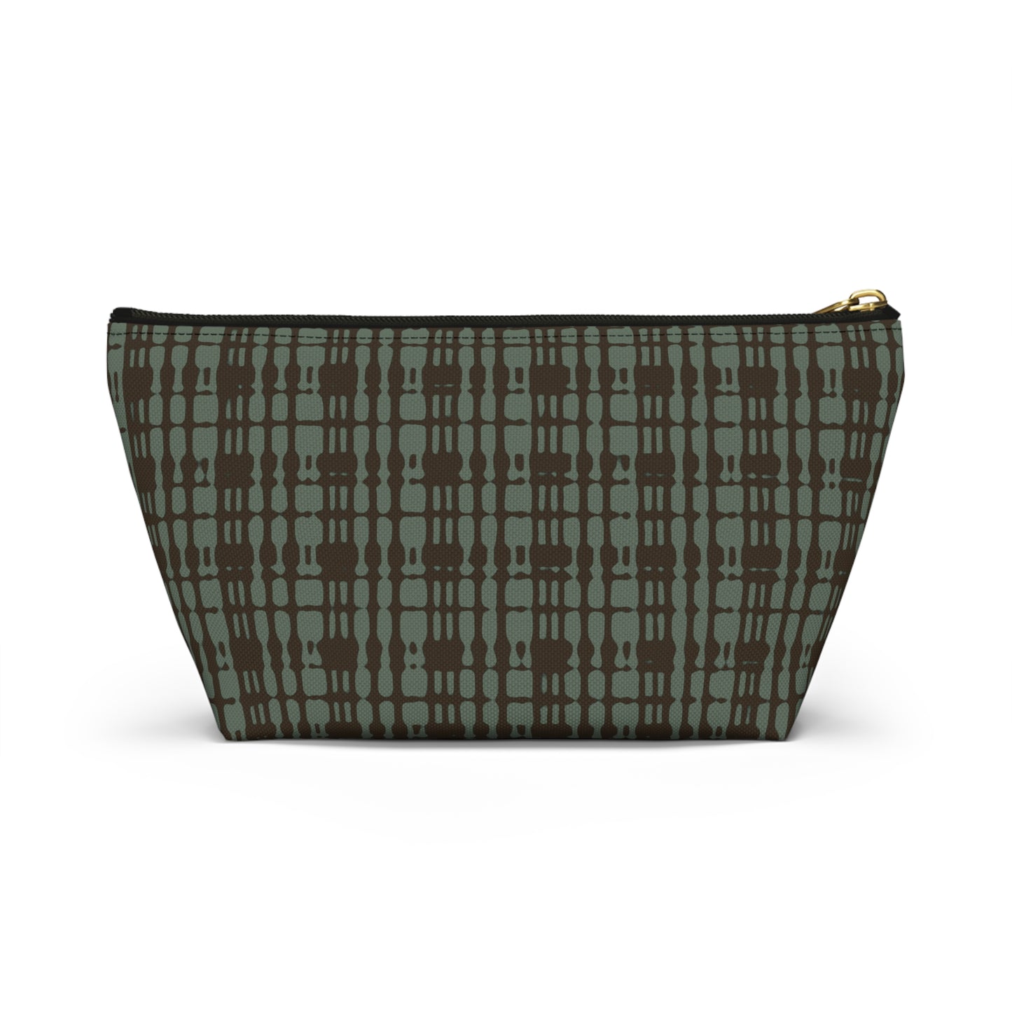 Mint Chocolate Plaid Accessory Pouch w T-bottom