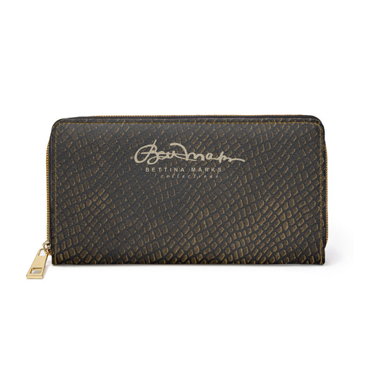 Bronze Crocodile Zipper Wallet for Women - Chic and Functional Clutch