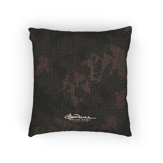 Dark Chocolate Abstract Forest Woven Pillow