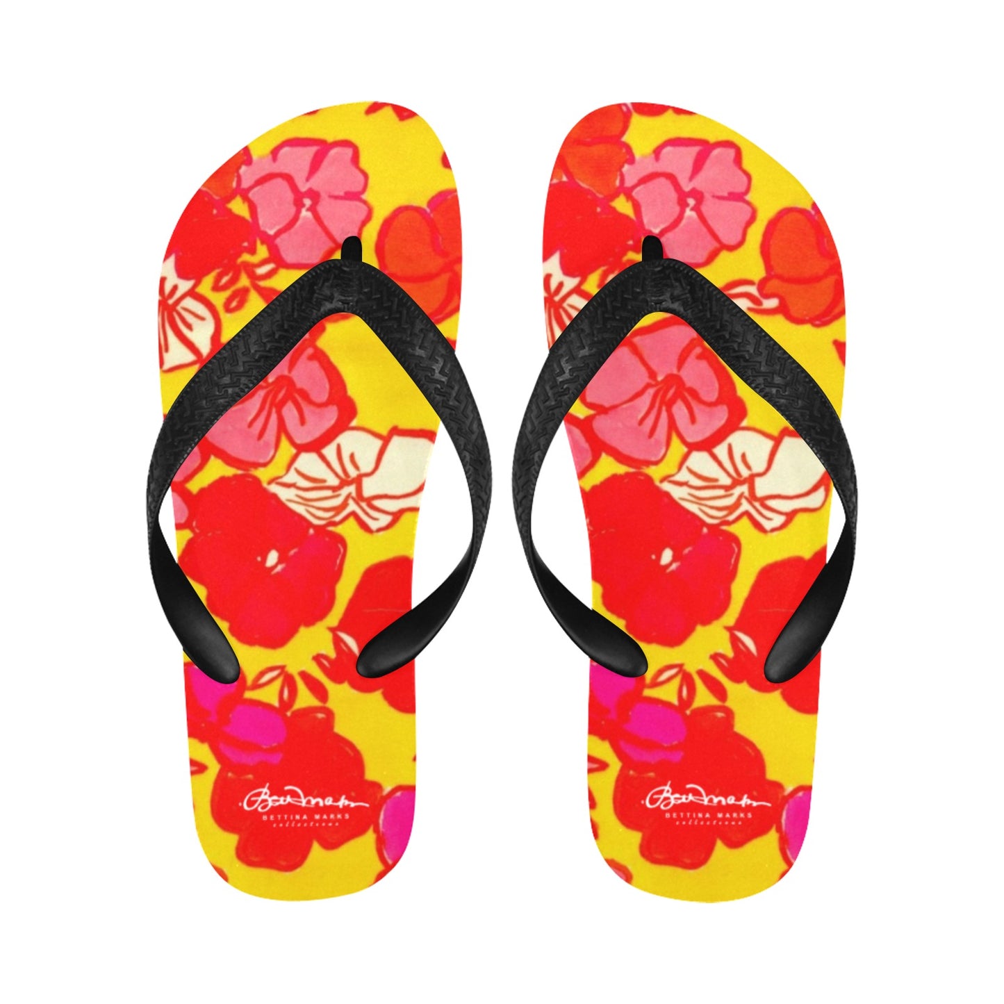 Sixties Floral Flip Flops for Men/Women