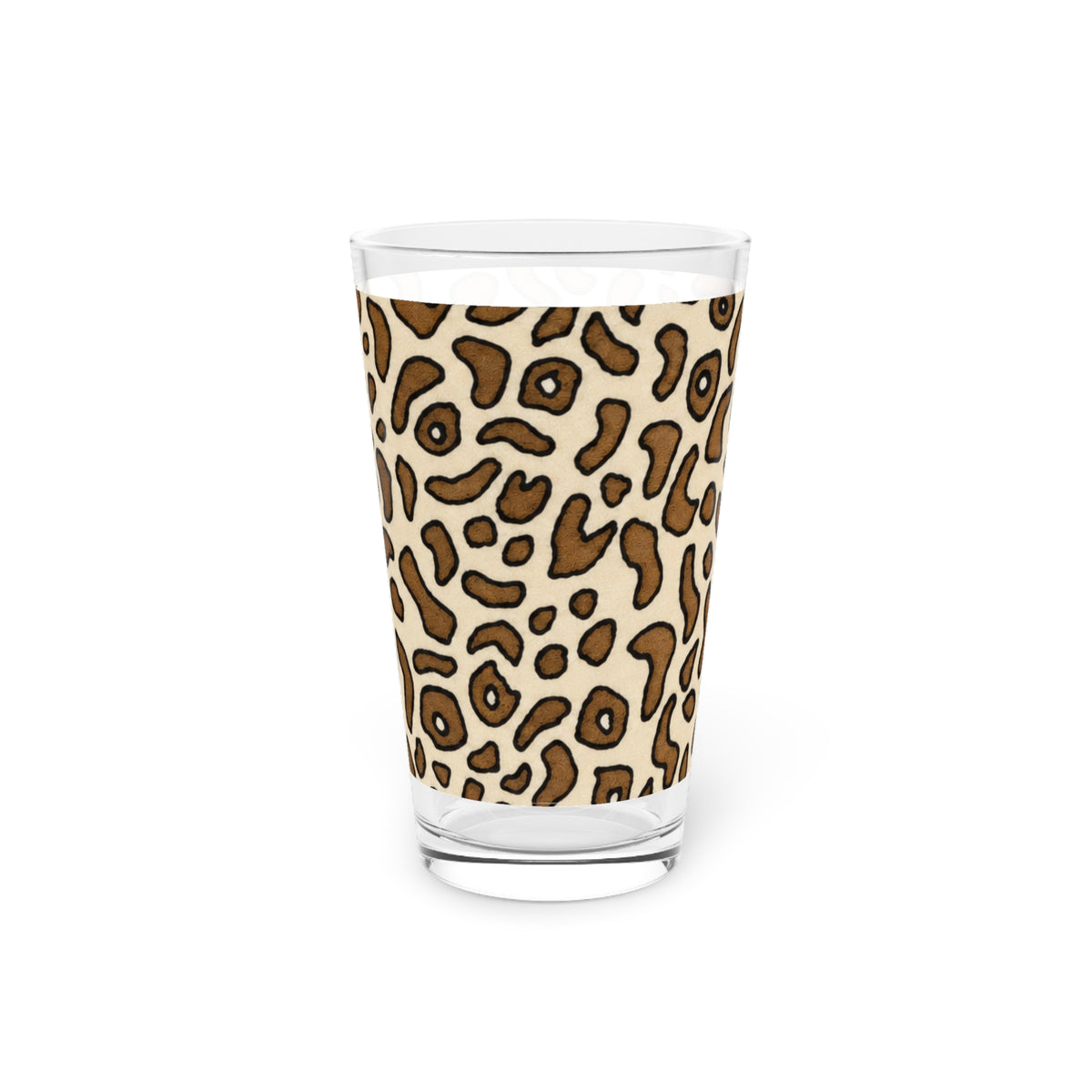 Brown Animal Skin On White Pint Glass