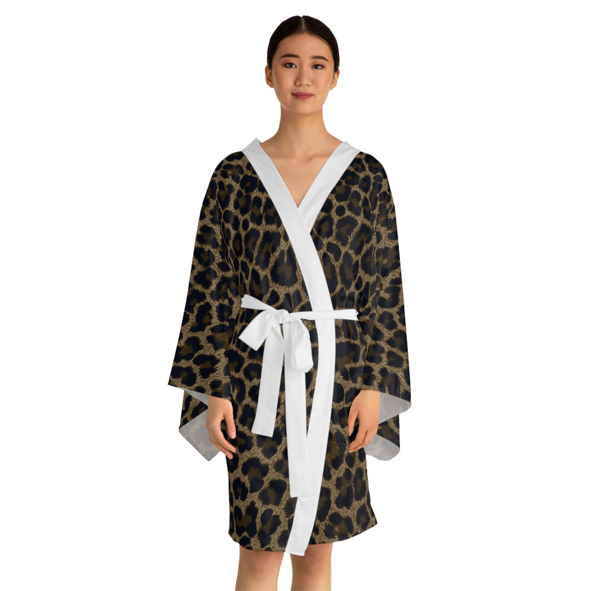 Dark Leopard Kimono Robe