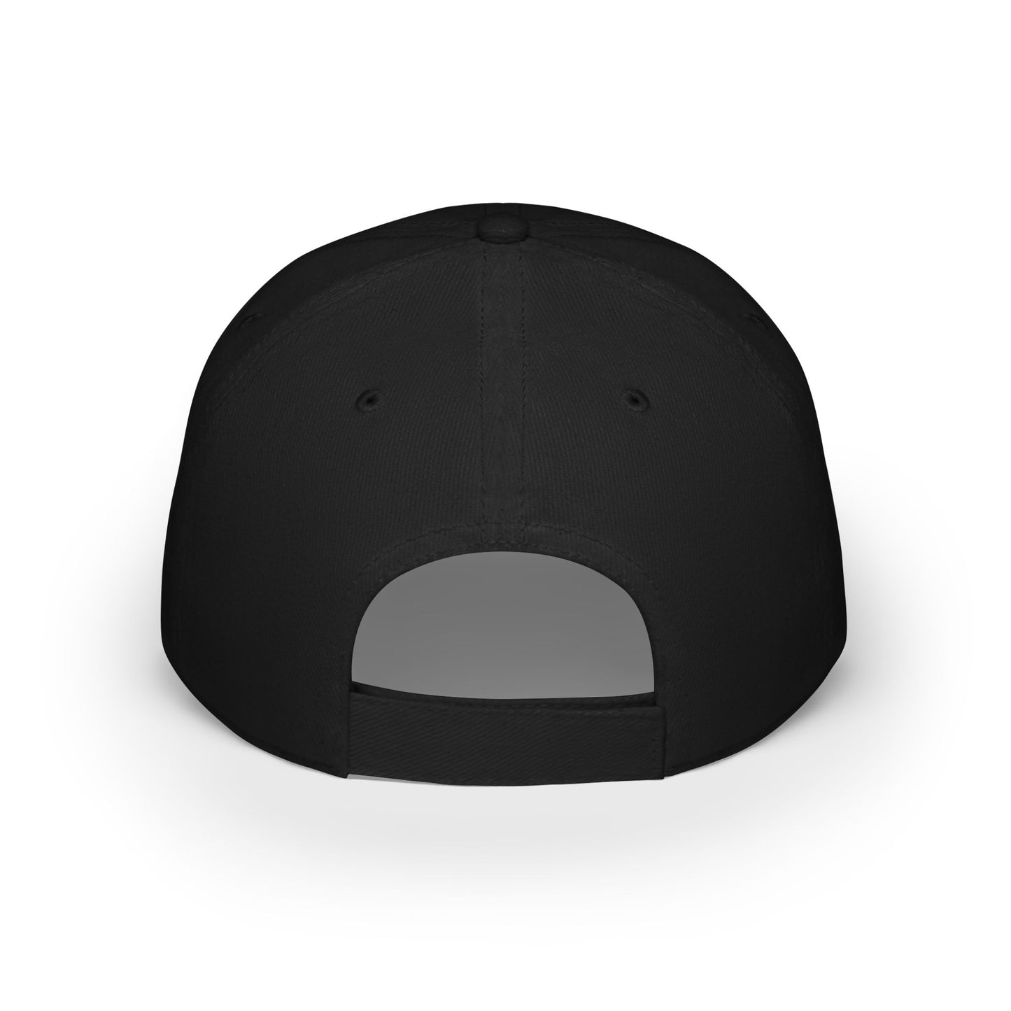 Black Low Profile  Printed Logo Baseball Cap