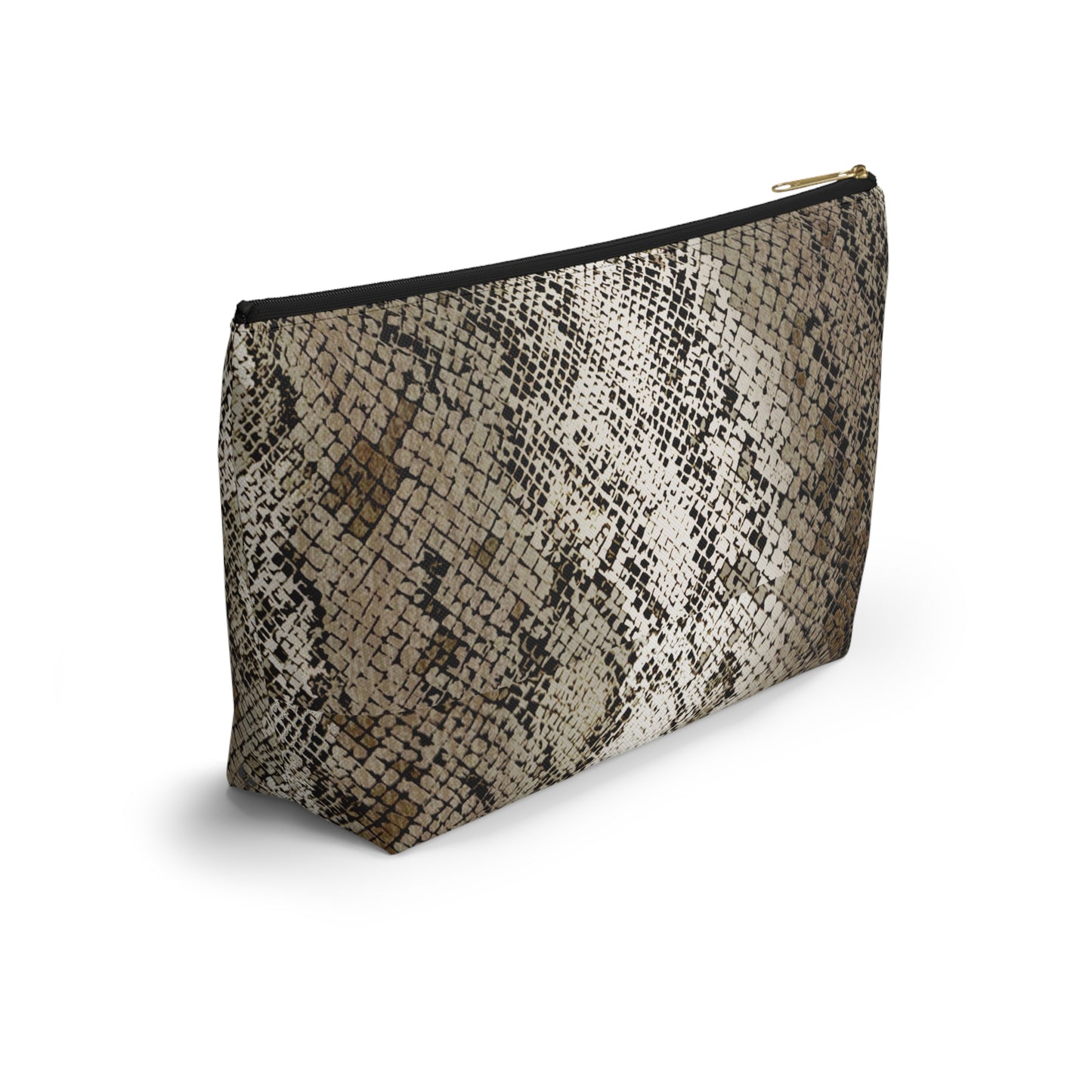 Deep Snake Skin Accessory Pouch w T-bottom