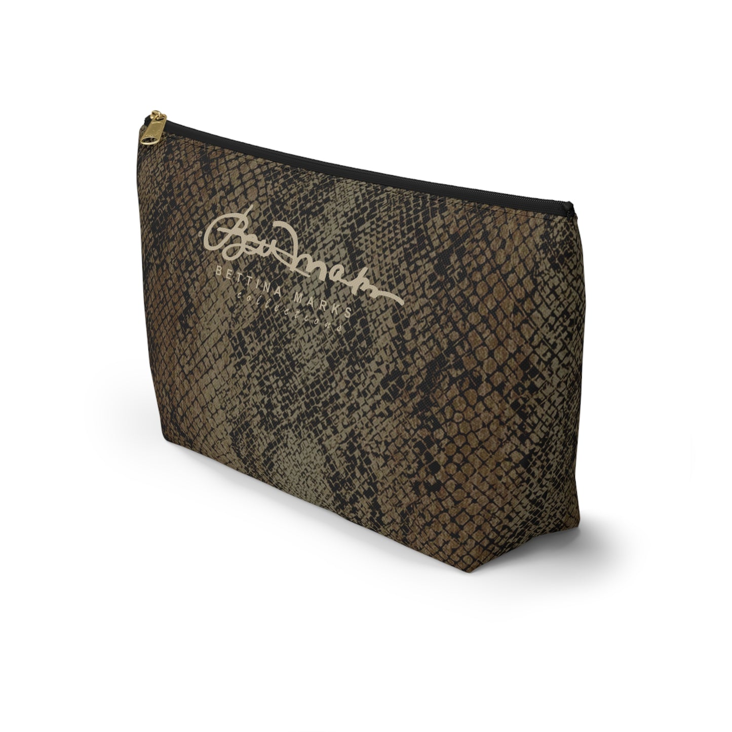 Deep Snake Skin Accessory Pouch w T-bottom