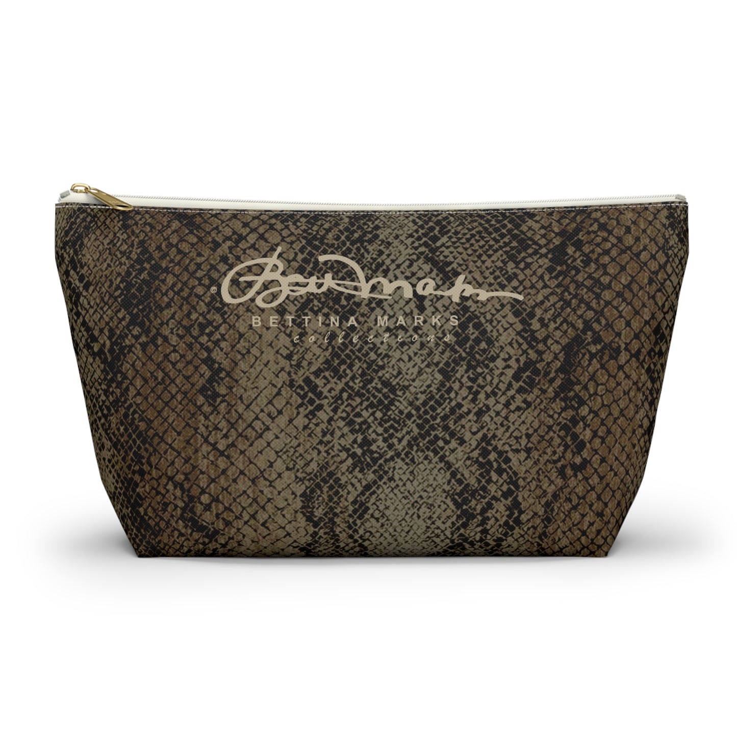 Deep Snake Skin Accessory Pouch w T-bottom