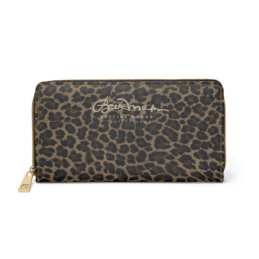 Dark Leopard Zipper Wallet for Women - Chic and Functional Clutch