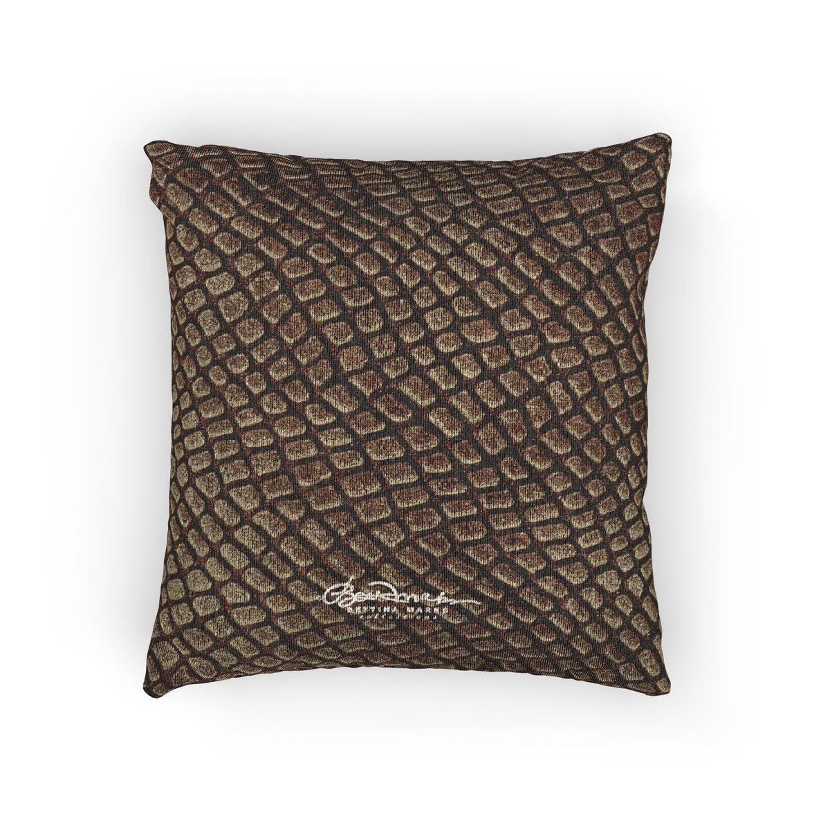 Mocha Crocodile Woven Pillow