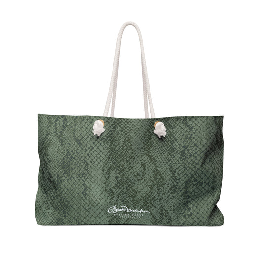 Sage Snake Skin Weekender Bag