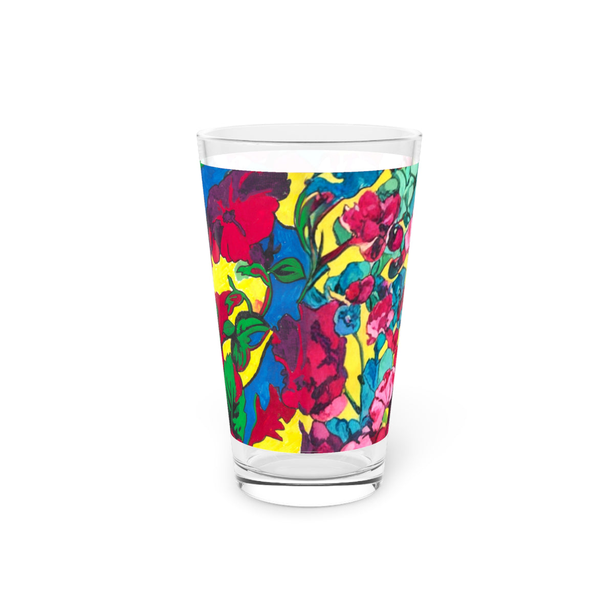 Full Bloom Floral Pint Glass