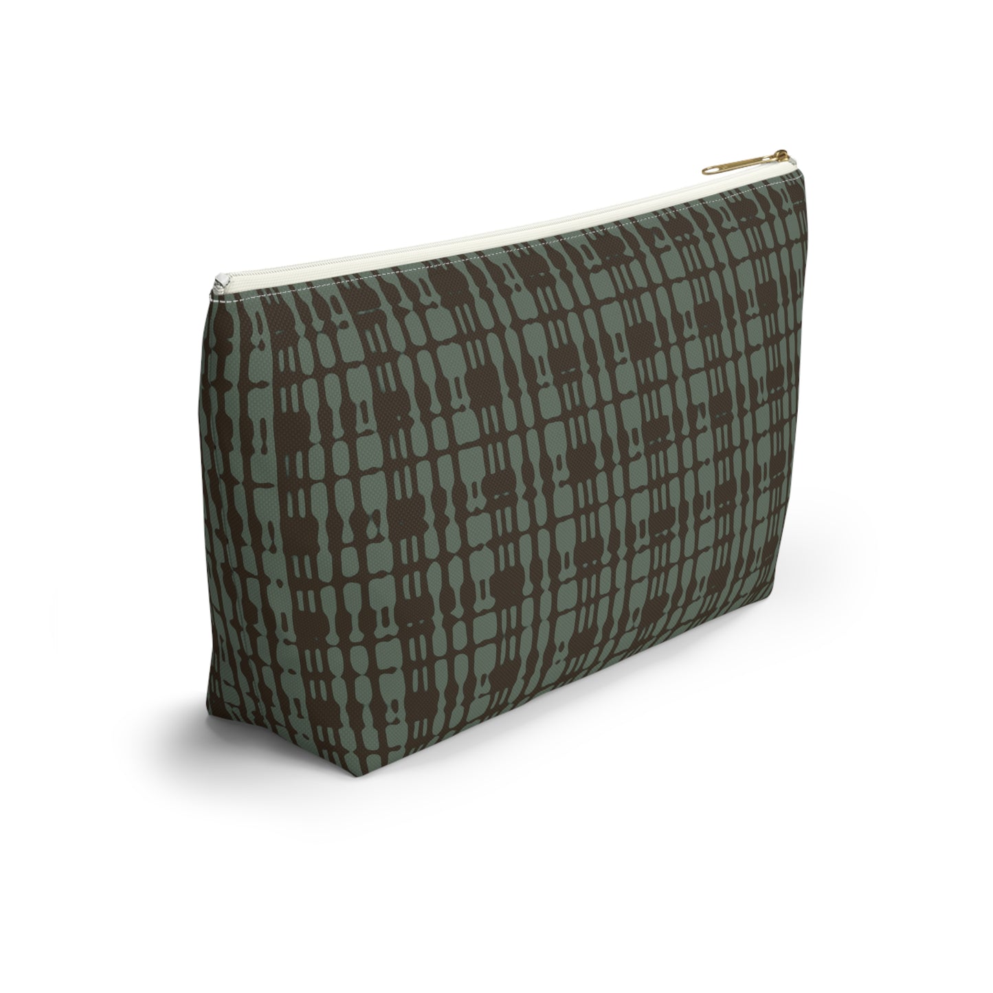 Mint Chocolate Plaid Accessory Pouch w T-bottom