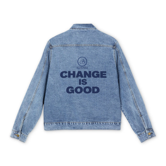 Navy "Change Is Good" Embroidered Statement Jacket