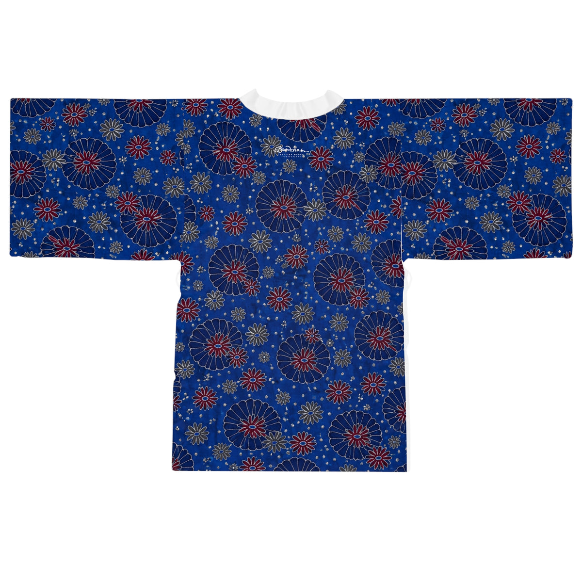 Maroon Daisies On Blue Robe