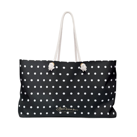 Midnight Polka Dot Weekender Bag
