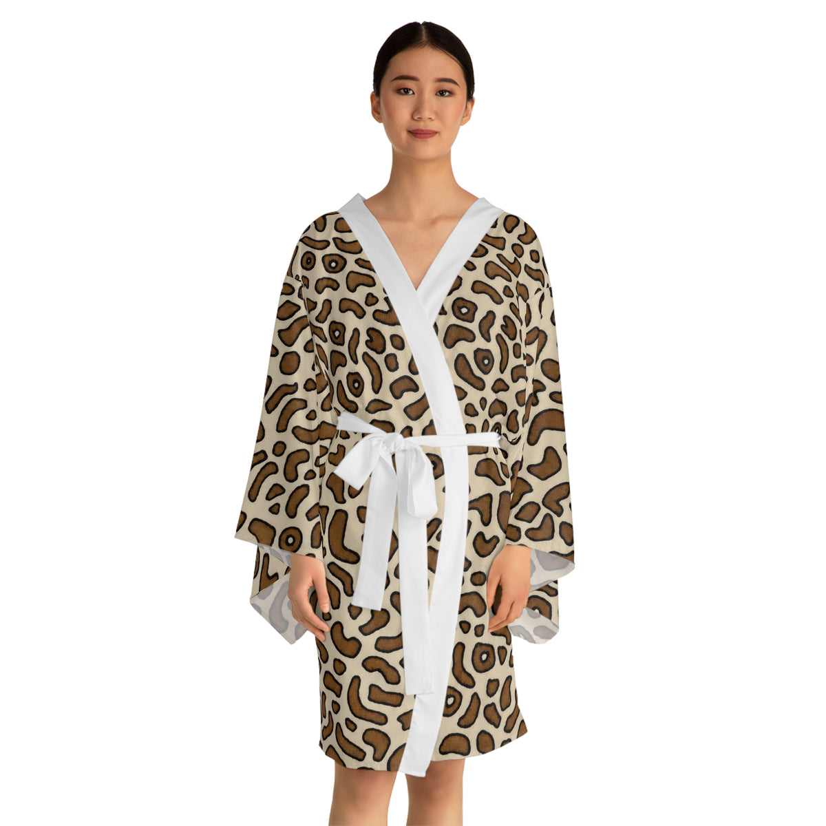 Brown Animal Skin On White Robe