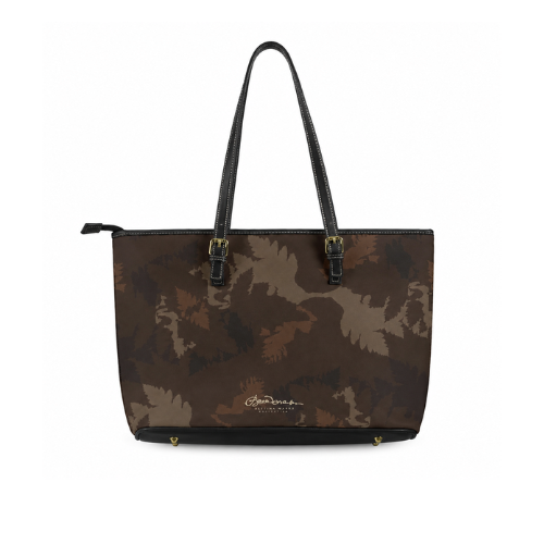 Dark Chocolate Abstract Forest Large Tote Bag