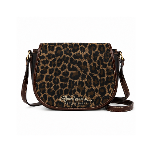 Dark Leopard Saddle Shoulder Bag