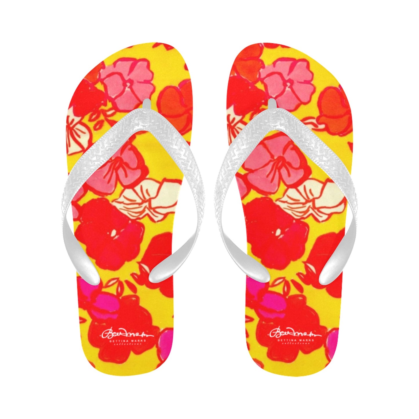 Sixties Floral Flip Flops for Men/Women