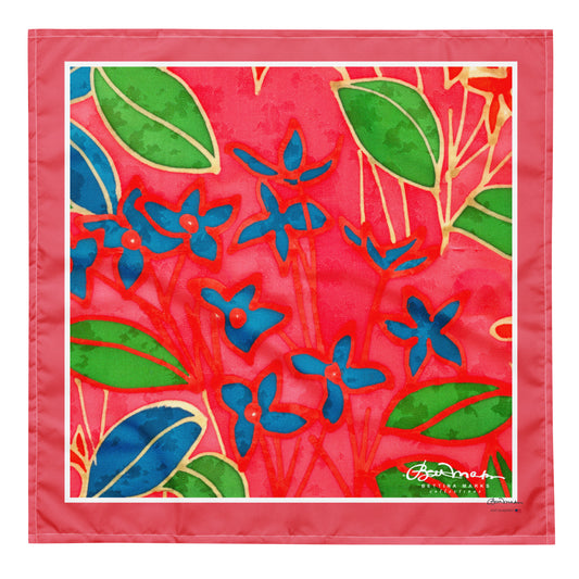 Hand Painted Tropical Leaves Head Scarf Bandana