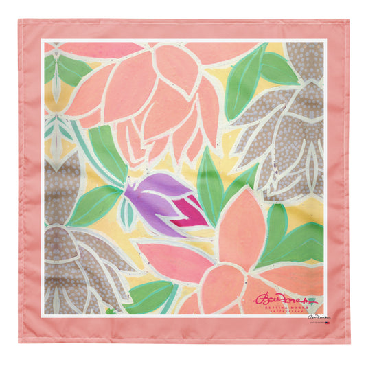 Pastel Tulips & Peonies Head Scarf Bandana