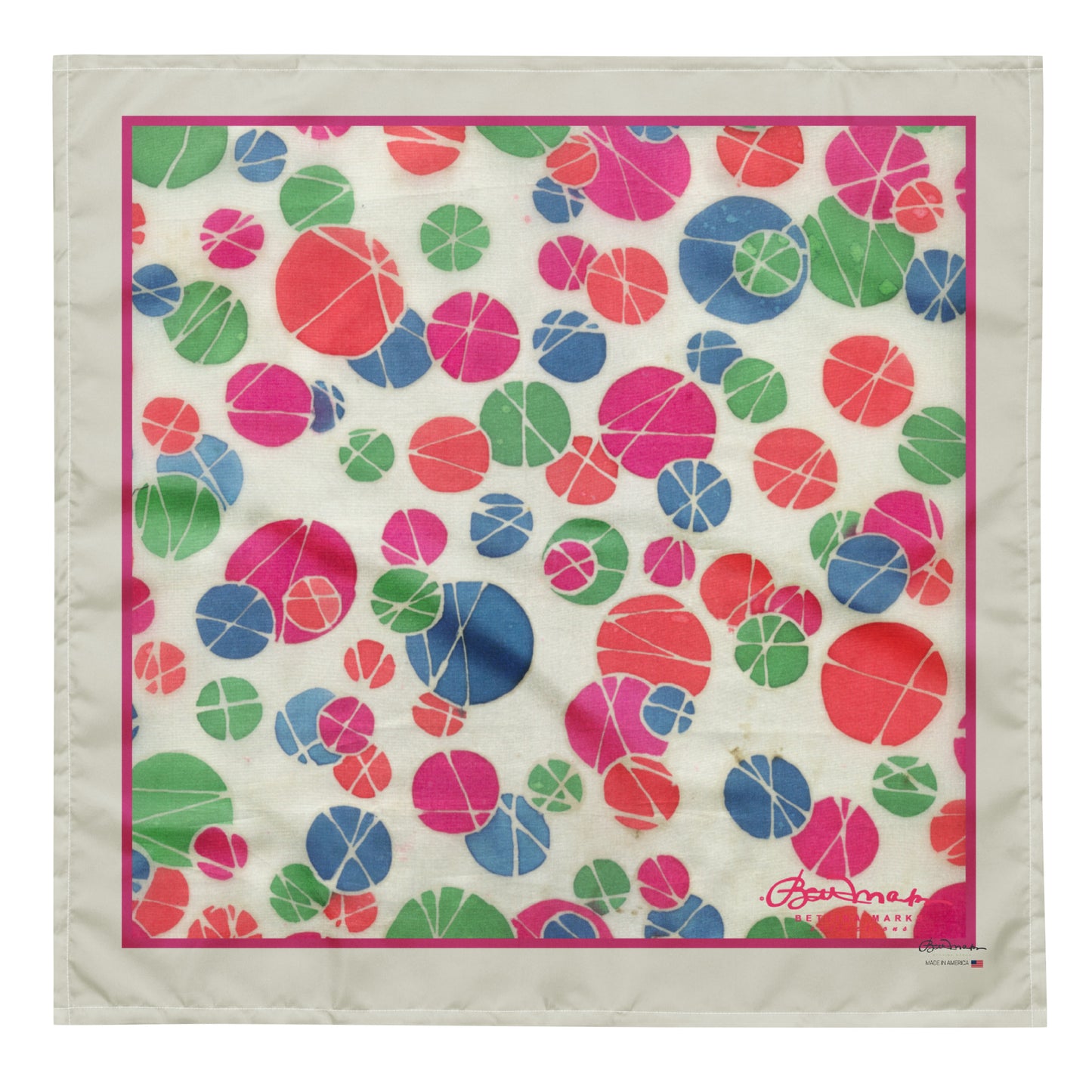 Pastel Dots on White Head Scarf Bandana