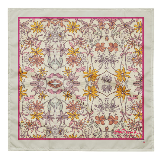 Vintage Pastel Floral Head Scarf Bandana