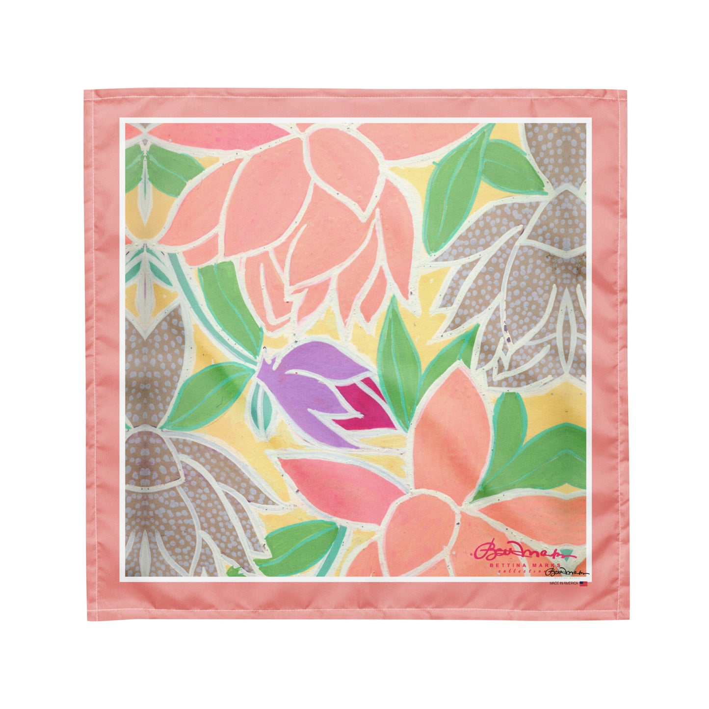 Pastel Tulips & Peonies Head Scarf Bandana