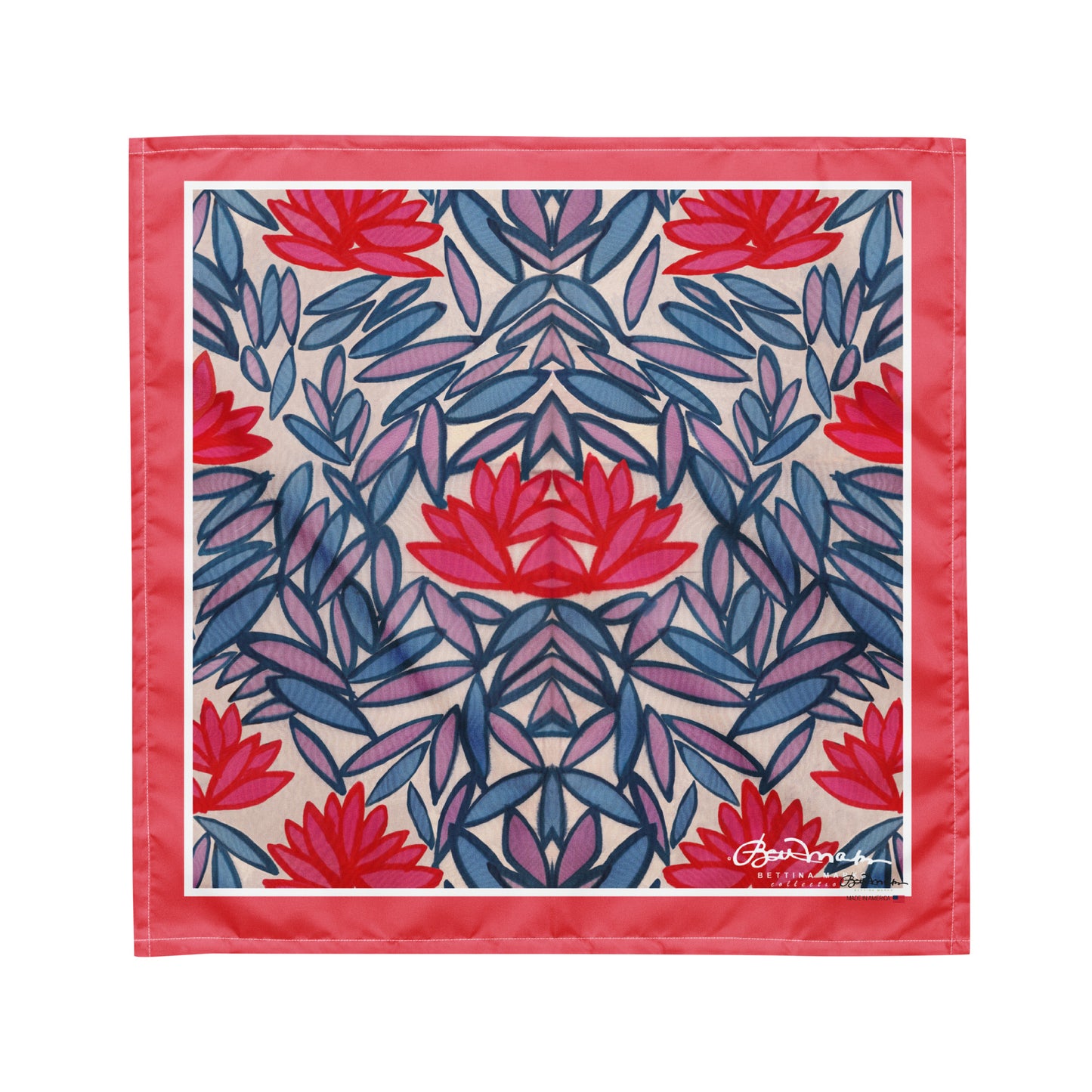 Pink Lotus Flowers Head Scarf Bandana