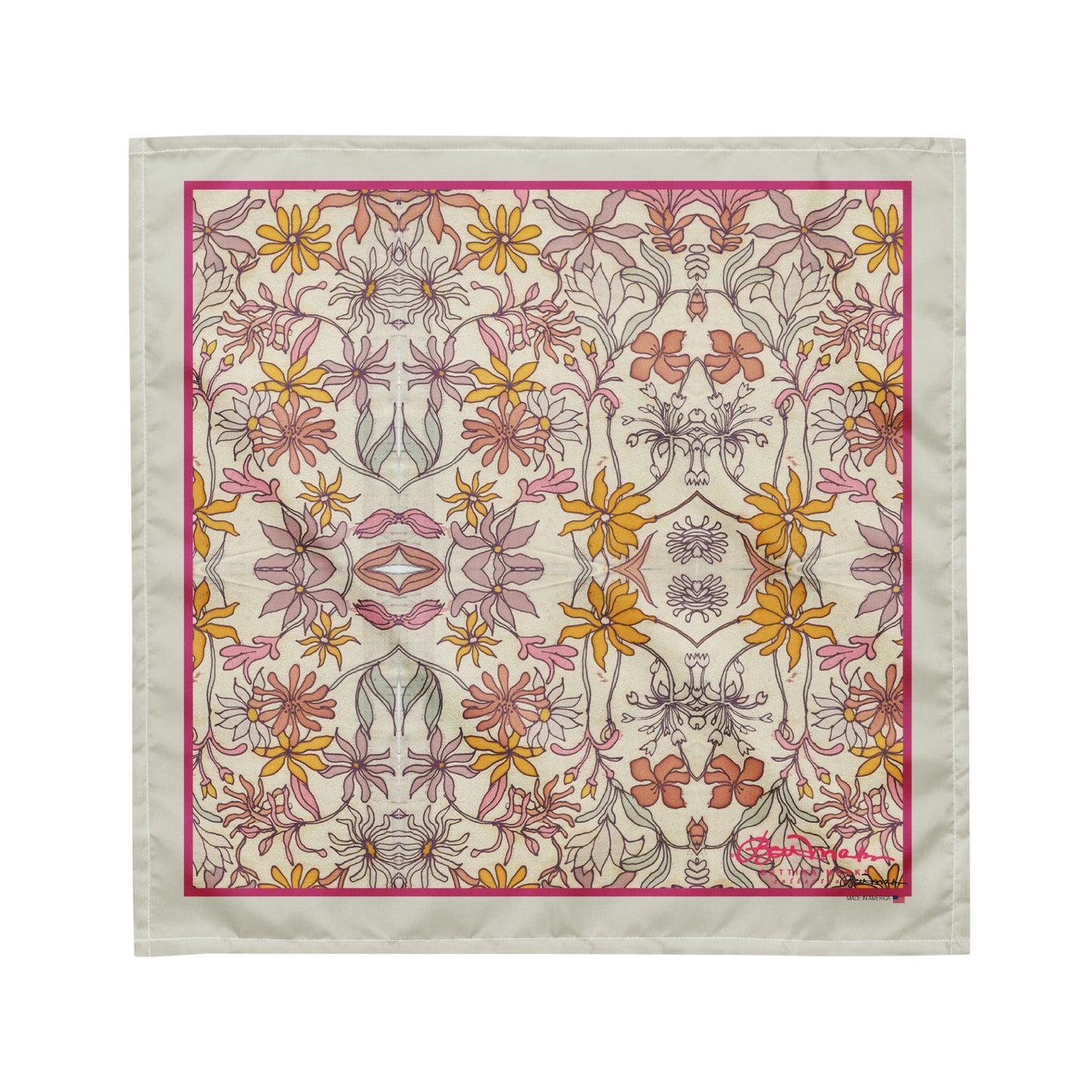 Vintage Pastel Floral Head Scarf Bandana