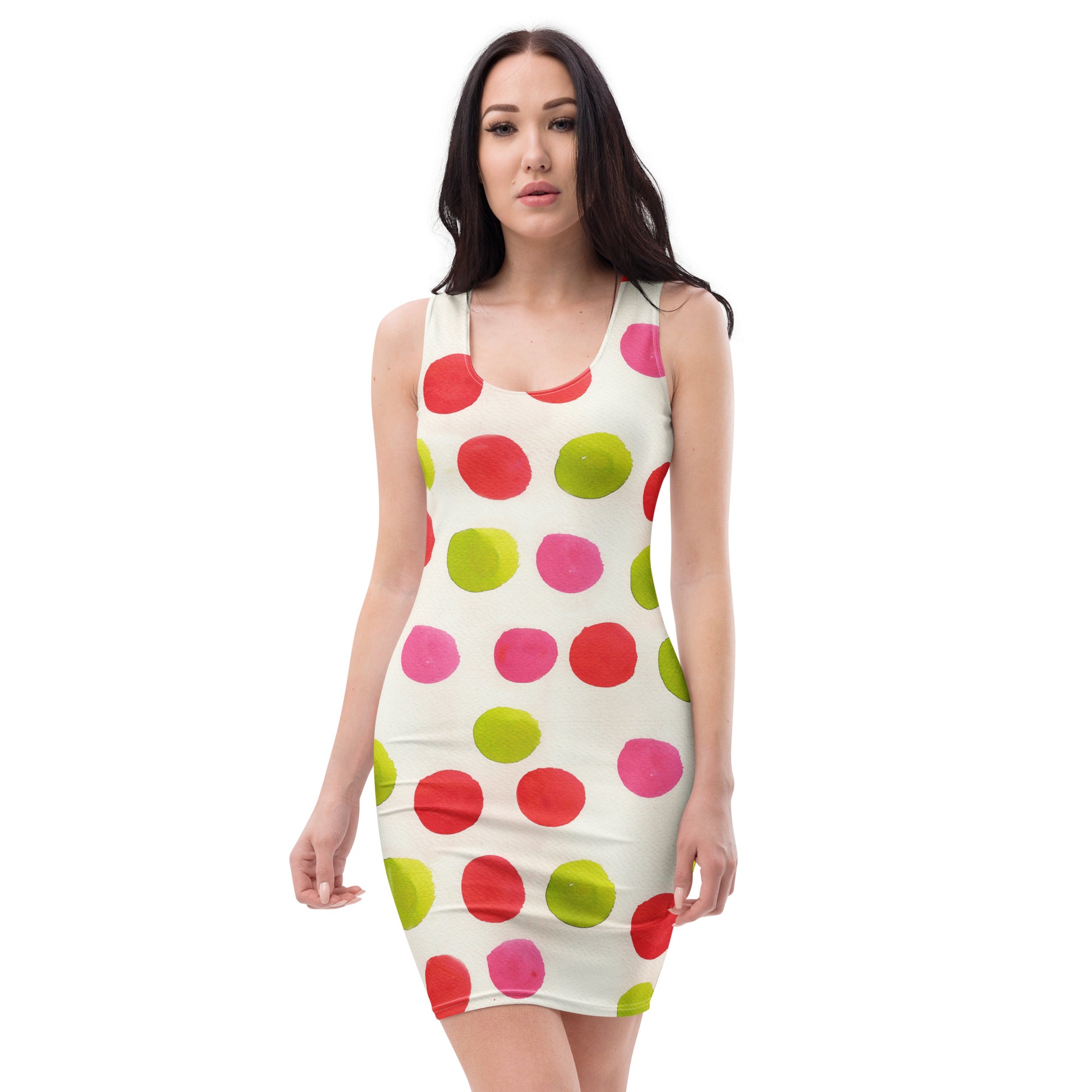 Water Color Polka Dots Fitted Tank Dress Bettina Marks Collections Water Color Polka Dots Fitted Tank Dress Bettina Marks Collections