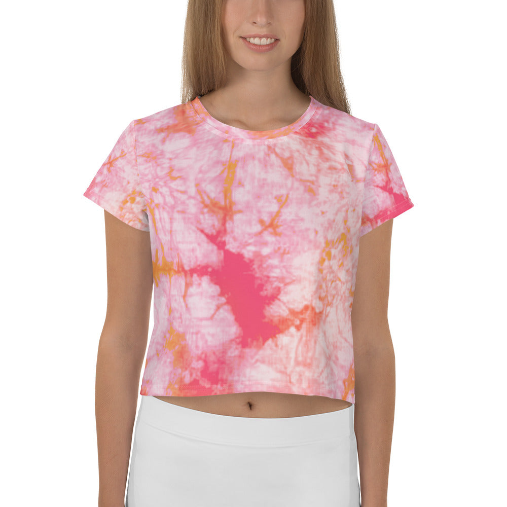 Fantasia Tie Dye Print Crop Tee