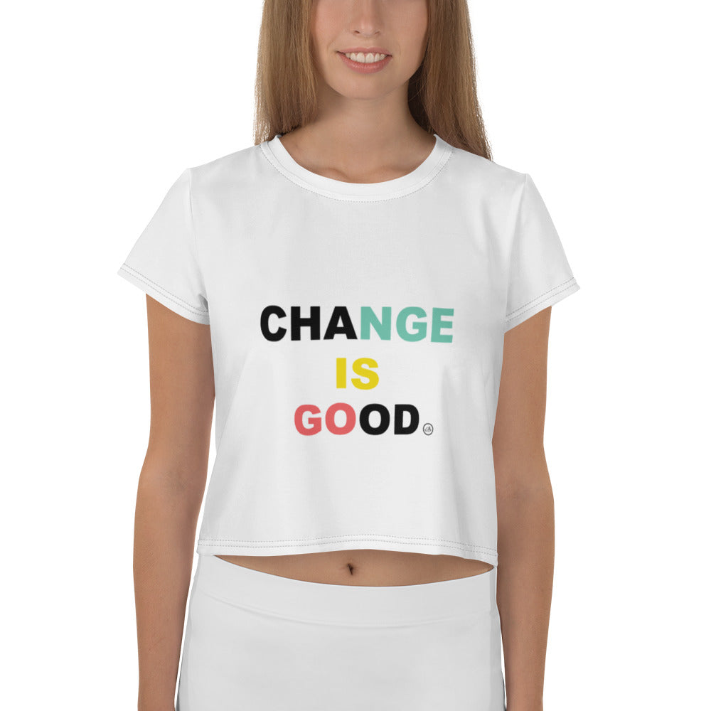 Change is good Print Crop Tee