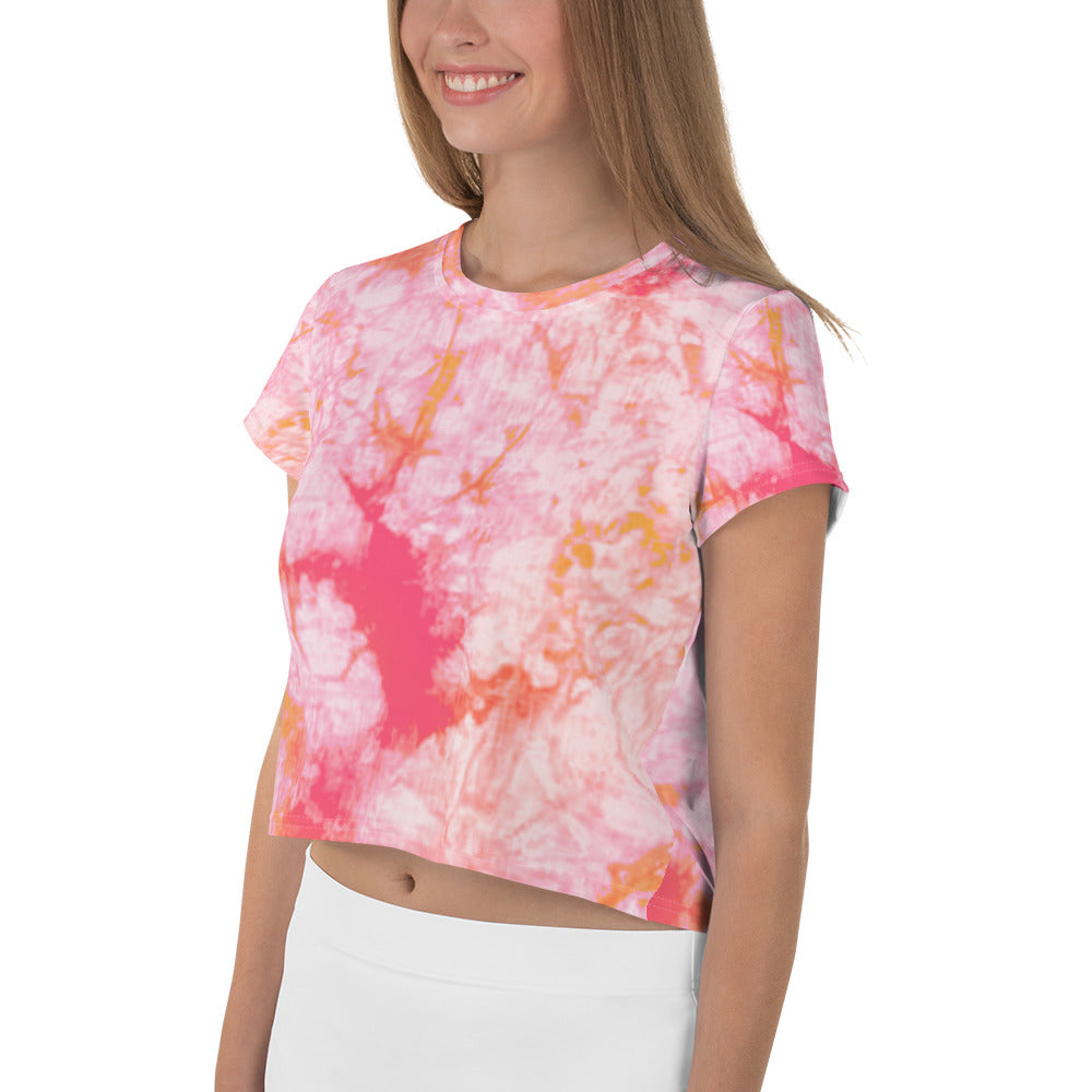 Fantasia Tie Dye Print Crop Tee