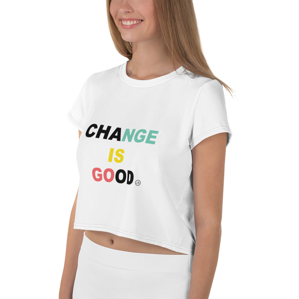 Change is good Print Crop Tee