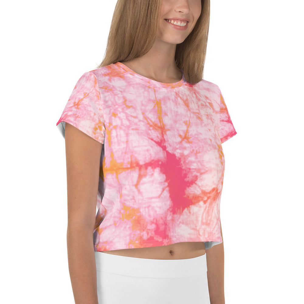 Fantasia Tie Dye Print Crop Tee