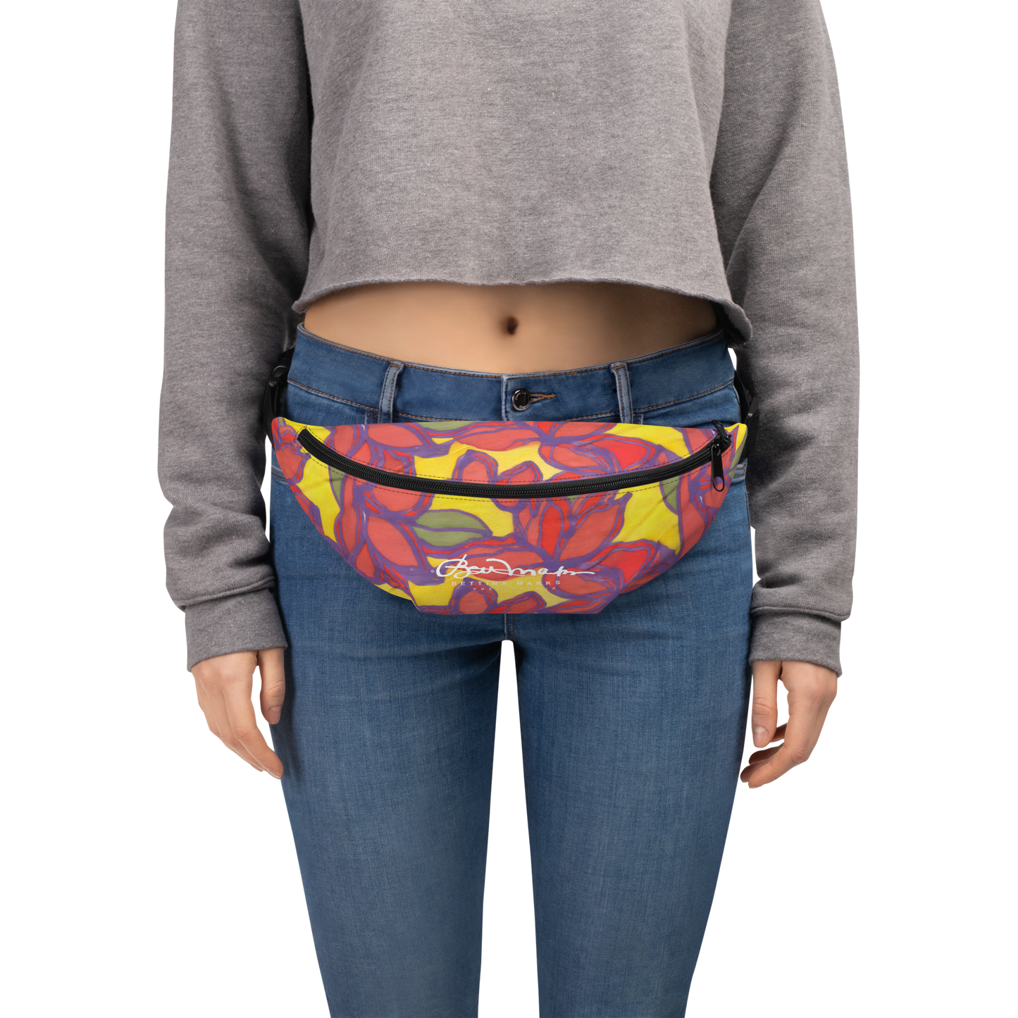 Blue & Orange Floral Fanny Pack
