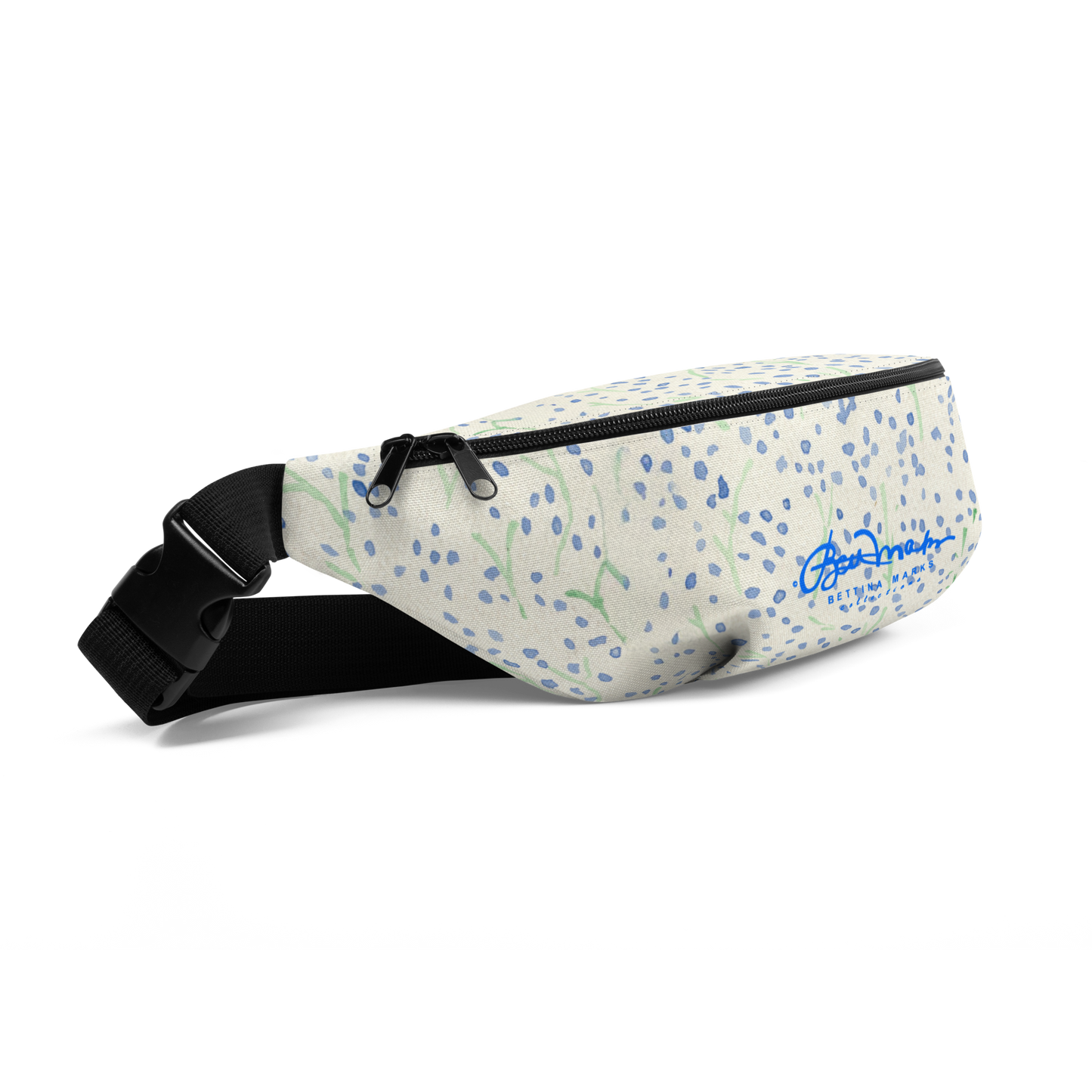 Watercolor Blue Floral Fanny Pack