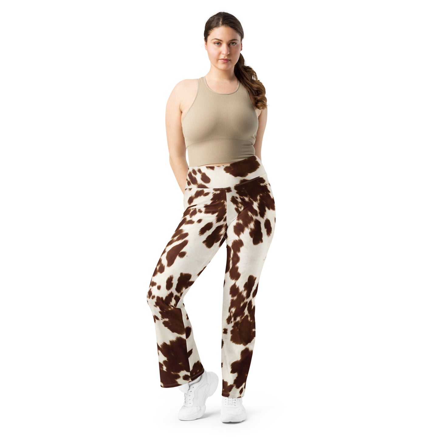 Brown Pony Skin Flare Leggings