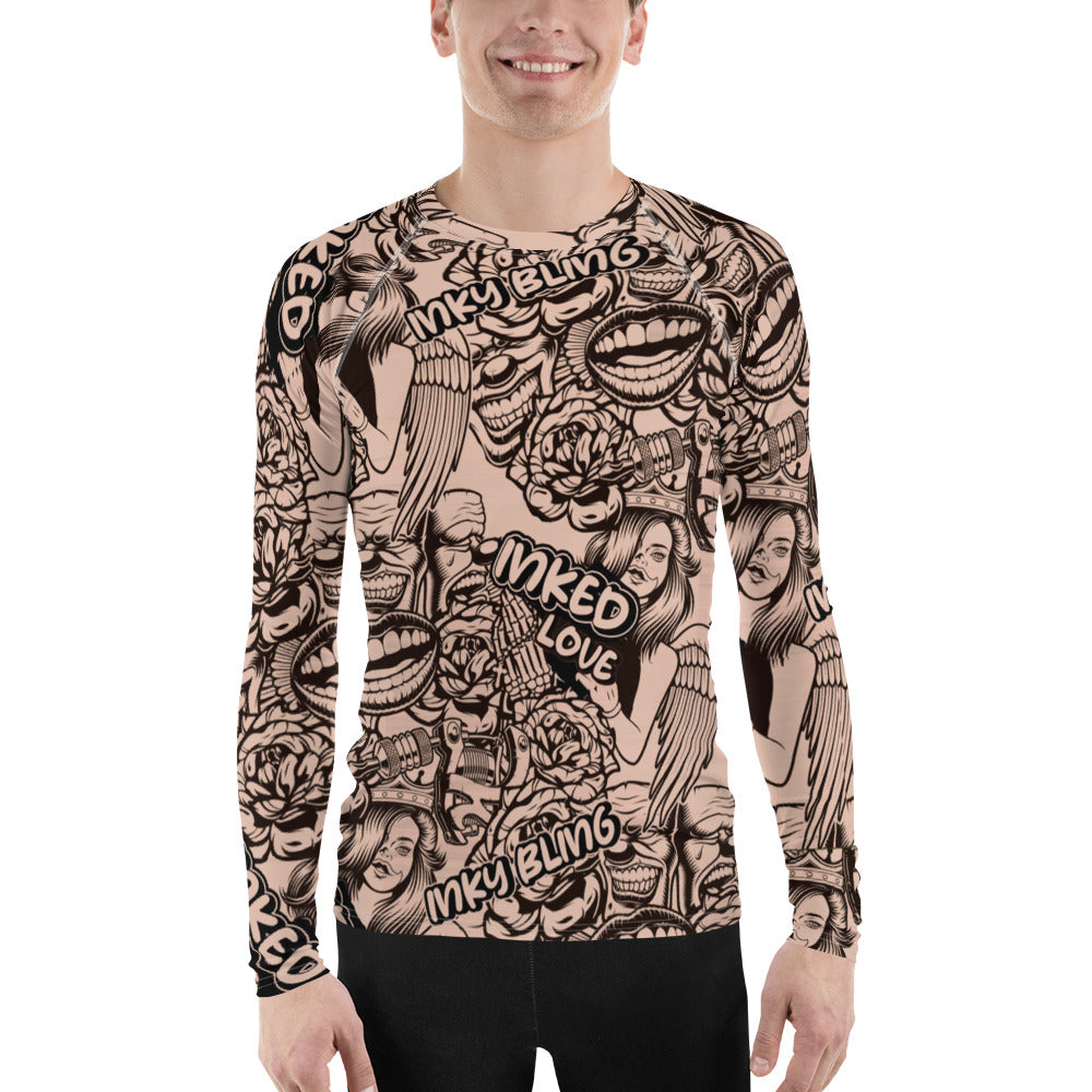 Inked All Over Mens Long Sleeve Tops